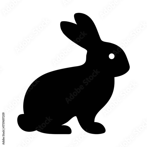 Black silhouette of a cute bunny rabbit vector illustration easter bunny clip art animal graphic design