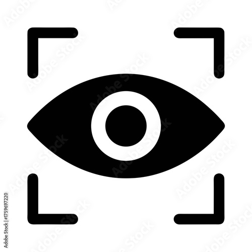 Eye vision focus security scan technology iris recognition biometric authentication system icon