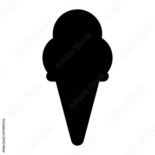 Ice cream cone vector illustration dessert sweet treat frozen food summer snack graphic design element