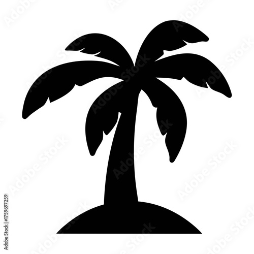 Palm tree vector silhouette illustration for summer vacation tropical beach design element and logo