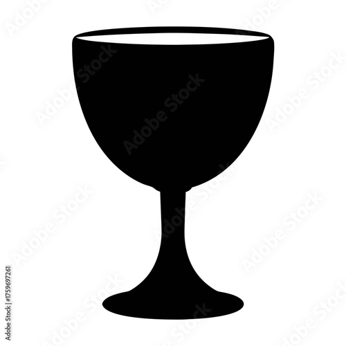 Wine glass silhouette vector illustration for bar restaurant drinkware design and branding assets