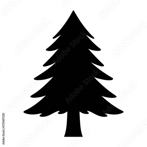 Download evergreen tree silhouette vector image for christmas tree and forest design elements free