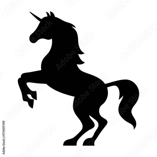 Unicorn silhouette vector illustration magical creature fantasy horse mythical animal design art drawing