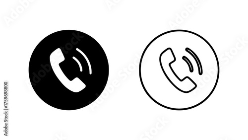 Phone call icon set with transparent background
