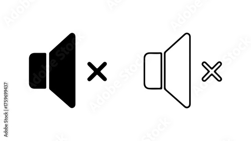 Muted speaker icons with transparent background