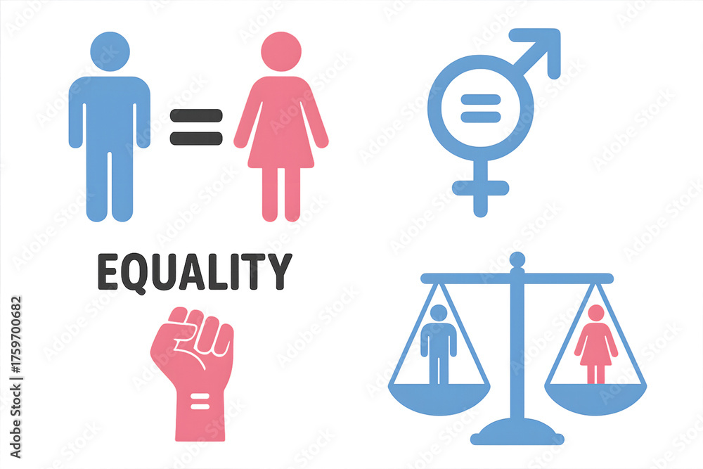Obraz premium Gender equality symbol for the concept of social issues.