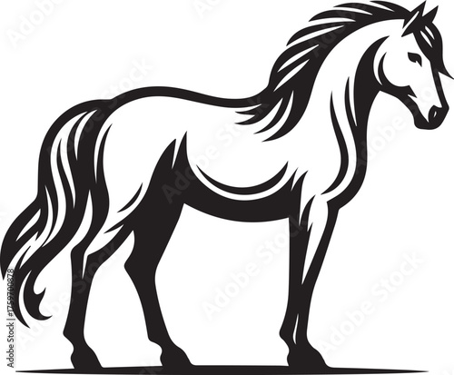 Black Horse Silhouette Vector Illustration