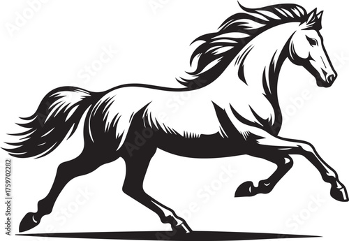 Black Horse Silhouette Vector Illustration