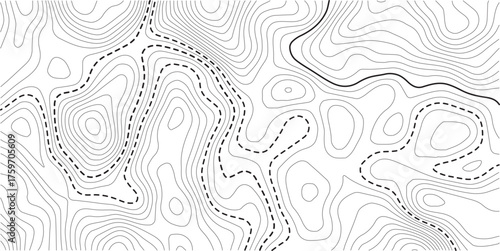 Abstract diagram discovery topographic map banner texture background. Modern design with White background with topographic wavy pattern design.paper texture Imitation of a geographical map shades
