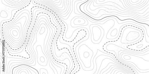Abstract topo contour map on white background, Topographic map Topographic contour lines map seamless pattern.Modern design with White background with topographic wavy pattern design.