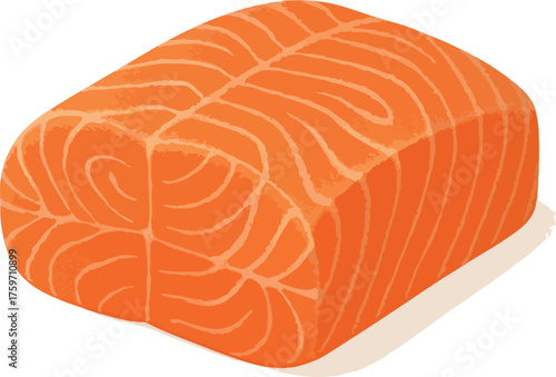 Orange salmon fillet with light lines fish seafood