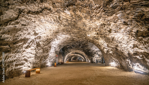 The scenic views of the Çankırı Salt Cave which is Turkey's largest rock salt reserve and has been used since ancient times, even by the Hittites.