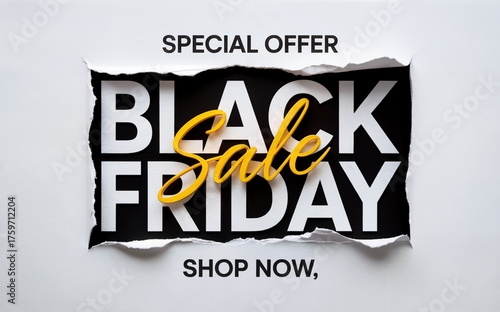 Torn Paper Black Friday 2025 | Minimal Sale Template