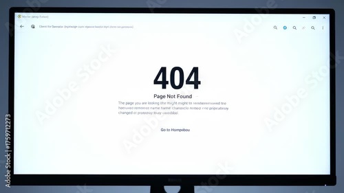 404 Error Page Displayed on Computer Monitor for Website Issues