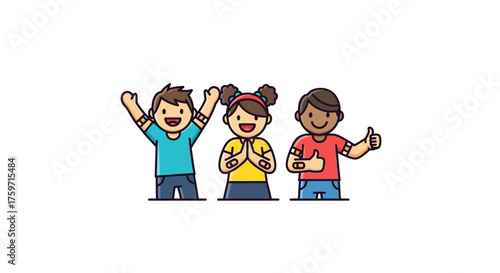 diverse children celebrating together expressing joy and positivity in a group ideal for educational content and promoting diversity and inclusion