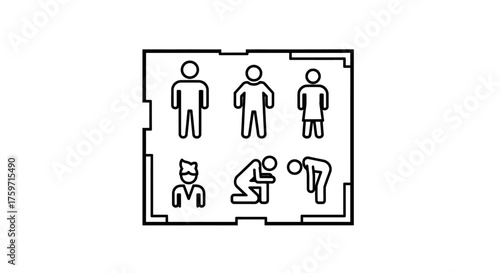 diverse employees in a company showcasing inclusivity standing and kneeling perfect for presentations promoting fair work environment in business