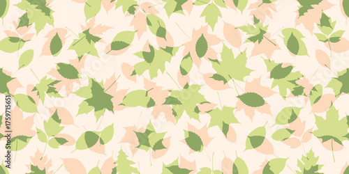 Autumn falling leafs vector pattern. Fall leaves seamless print