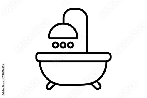 Bathtub icon.Bathroom Amenities icon . suitable for web site, app, user interfaces, printable etc. line icon style. simple vector design editable