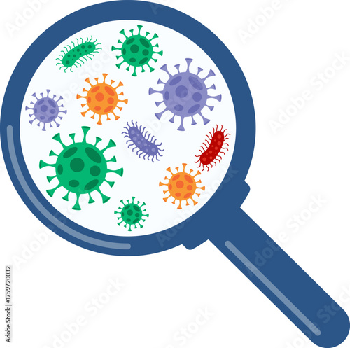 Virus Search Flat Color Icon