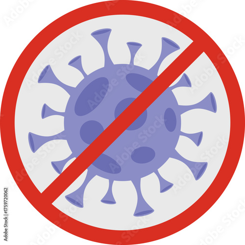 Stop Covid Virus Flat Color Icon