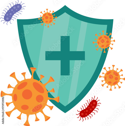 Immune System Flat Color Icon