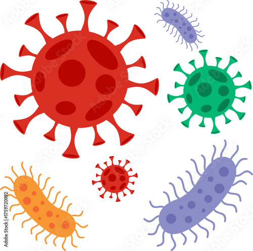 Salmonella Bacteria Flat Color Icon