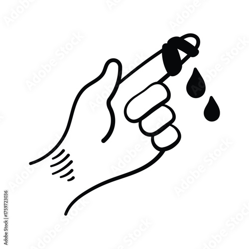 Get this creatively designed hand drawn icon of finger injury, ready to use vector