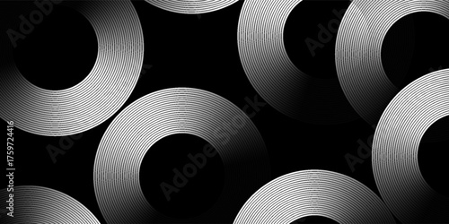 Black colour abstract background - geometric glowing rounded pattern design lines abstract background vector illustration. Perfect for modern projects ,business, banner ,poster, artwork ,studio.Eps10