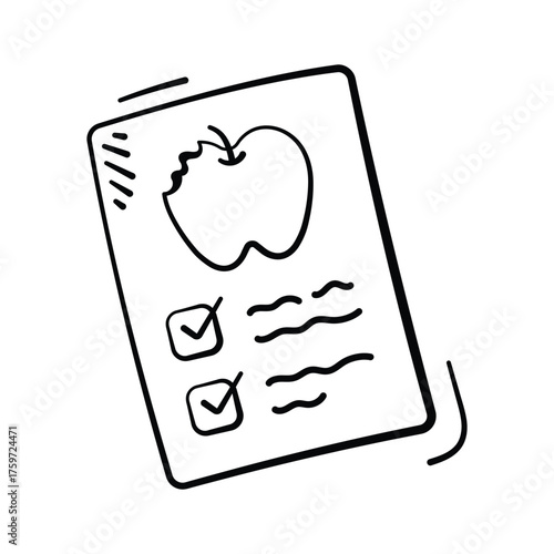 Grab this amazing icon of diet planning in hand drawn style