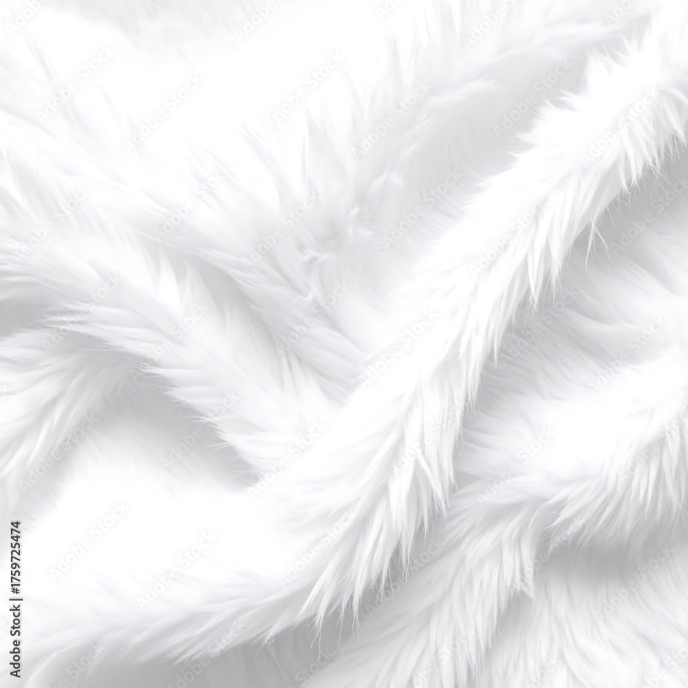 Fototapeta premium Close-up of a soft, white, fluffy material with flowing, textured strands
