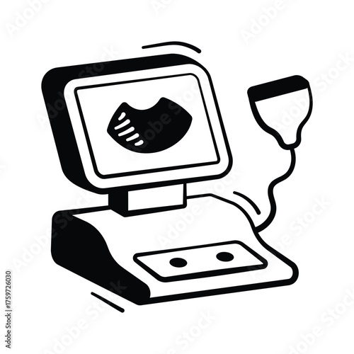 Ultrasound Machine Icon for Medical Imaging and Diagnosis