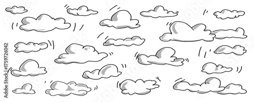 set of Clouds vector cartoon illustration.eps