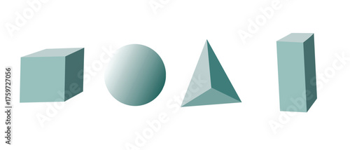 set of 3d geometric object.eps