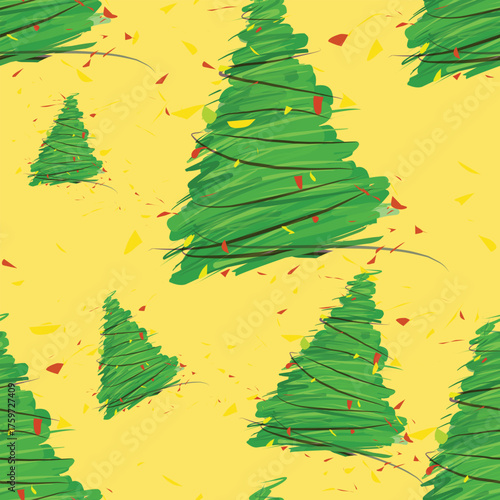 pine tree vector seamless background for Christmas background.eps