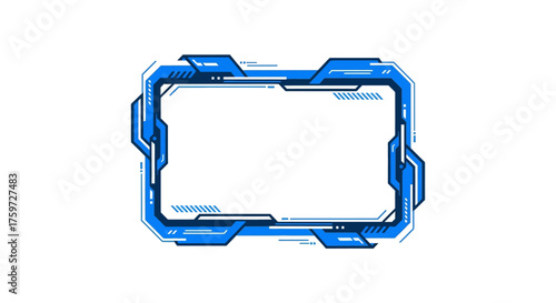 Futuristic hud frame for streams enhancing gaming visuals in digital broadcasts ideal for esports channel branding and interactive overlay design.