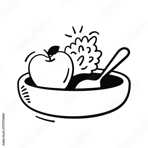 Bowl of fruits and grains representing healthy diet and medical nutrition.