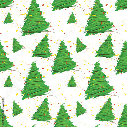 christmas tree vector seamless  isolated background.eps