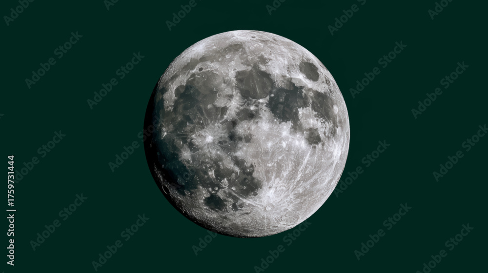 Obraz premium Majestic full moon shining over starry Milky Way night sky, celestial astronomy inspired vector background perfect for cosmic presentations and designs.