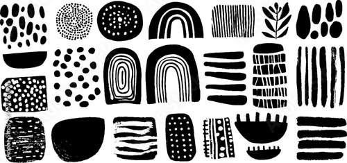 Wallpaper Mural Minimalist abstract backgrounds with lines, circles, and dots for modern design Torontodigital.ca