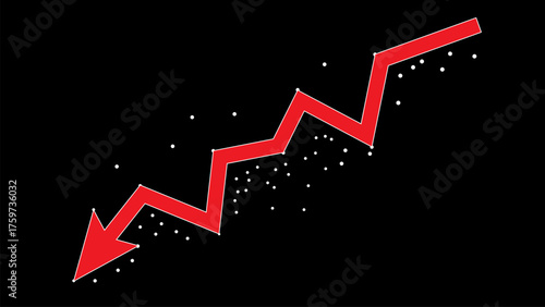 Red stock market investment decline chart