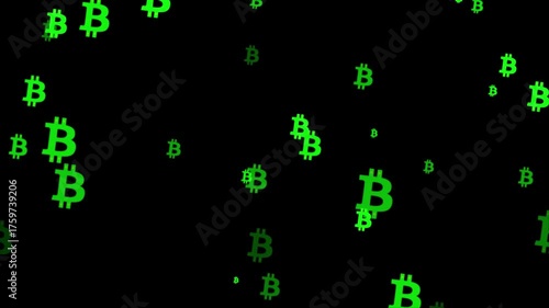 Glowing Green Bitcoin Fire Rise Animation Loop – Upward Cryptocurrency Motion Background for Finance and Tech Projects