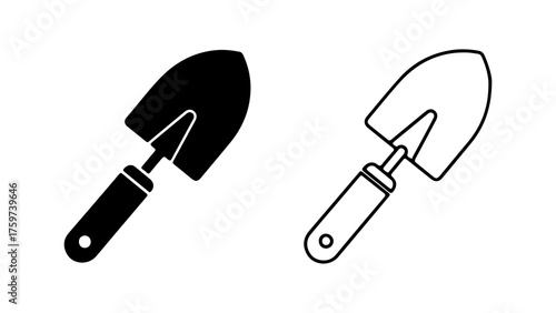 Gardening trowel icon with transparent background