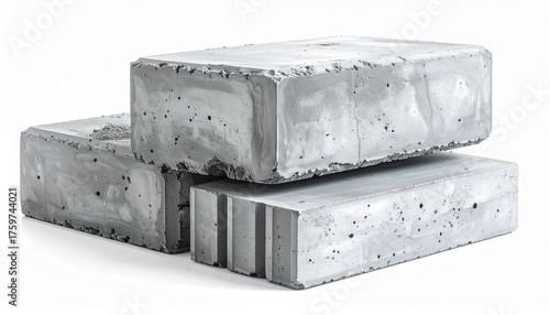 Stacked Concrete Blocks – Construction Material with Textured Surface and Structural Grooves | concrete blocks, building material, textured surface, gray blocks, construction site, architectural desig
