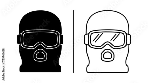 Gas mask icon with transparent background