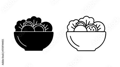 Salad bowl outline with transparent background