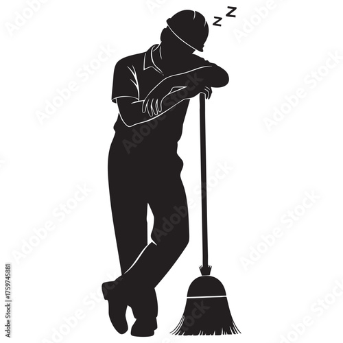 Maintenance Worker with Industrial Vacuum Cleaner