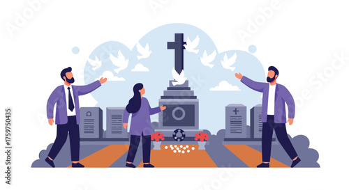 Remembering Loved Ones Honoring Their Memory at a Cemetery