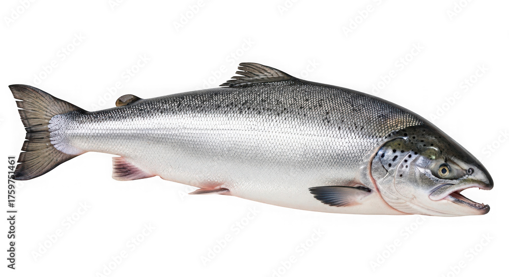Obraz premium A whole salmon fish, isolated on transparent background
