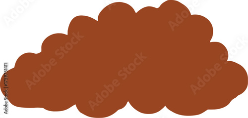 Pile of brown cloud shapes against white background abstract organic forms vector