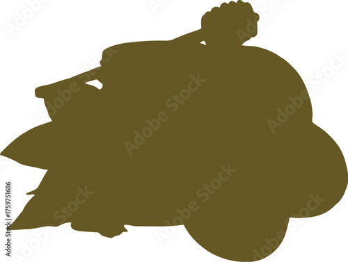 Silhouette of honey jar with wooden dipper and avocado leaves vector